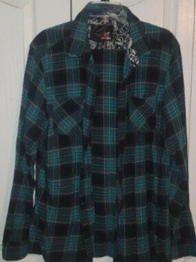 Amplify Plaid Flannel Button Down Shirt XL